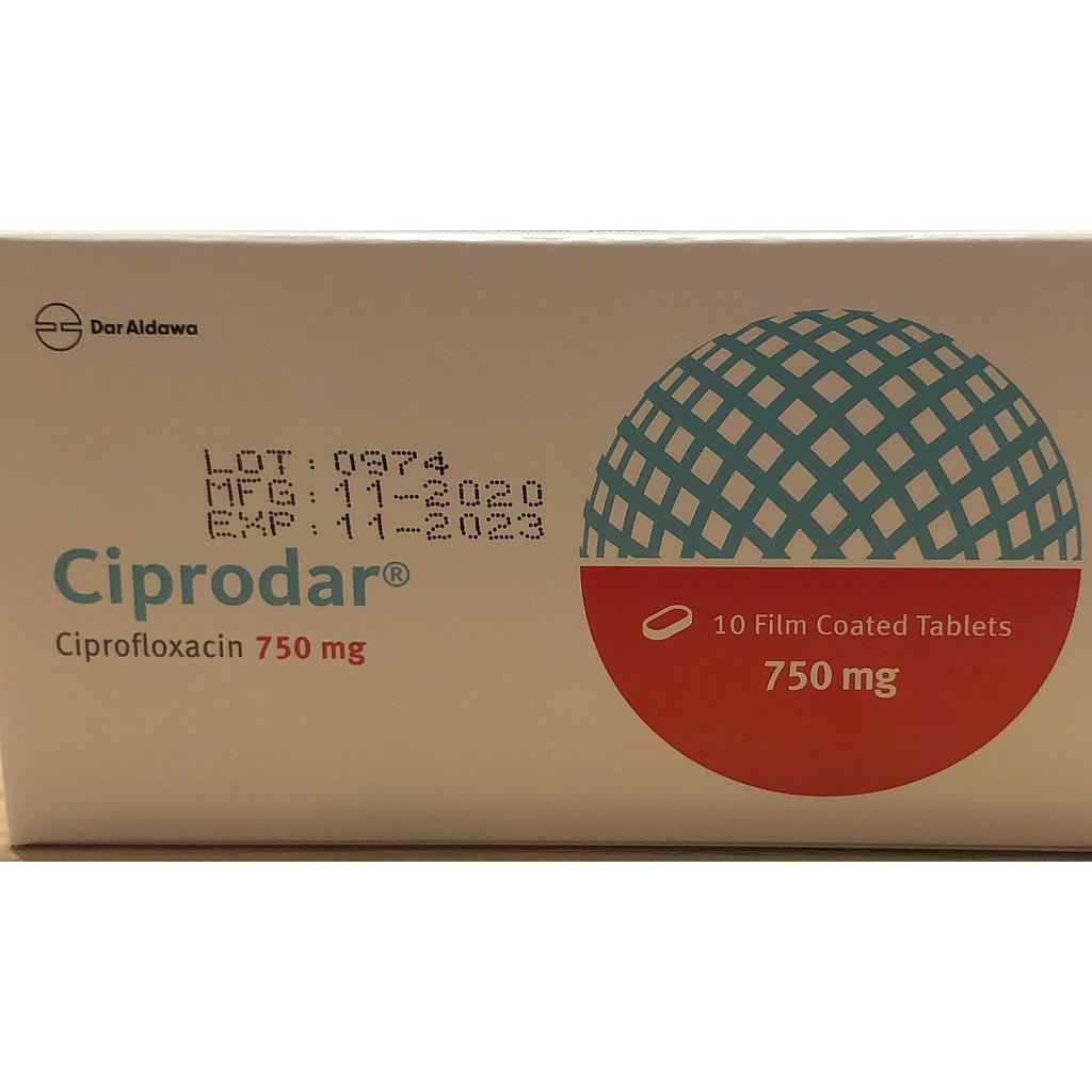Ciprodar 750mg 10 Tablets