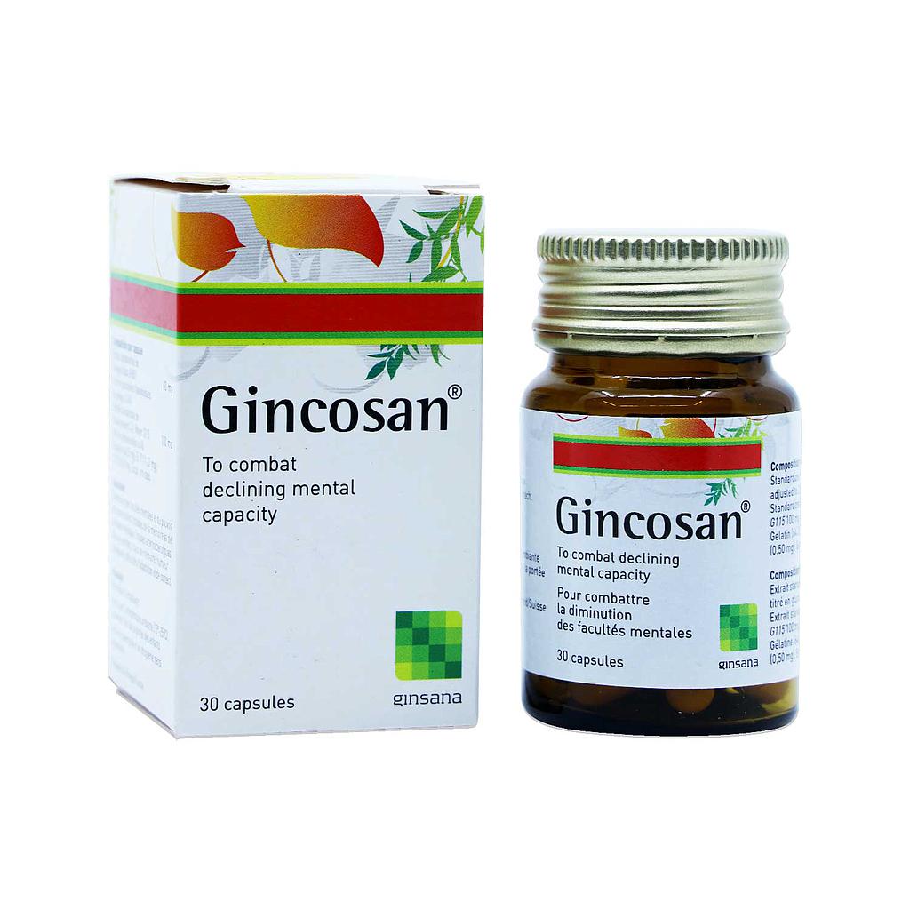 Gincosan 100mg/60mg 30 Capsules