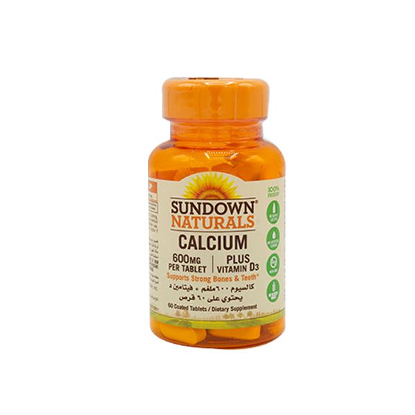 Sundown Calcium 600 mg Plus Vitamin D3 60 Coated Tablet 
