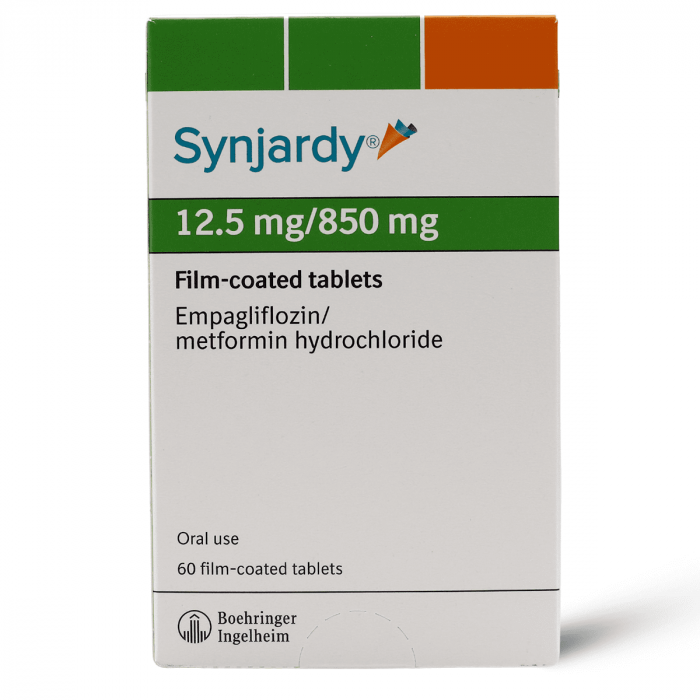 Synjardy 12.5mg/850mg 60 Tablets