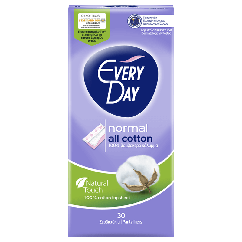 Everyday All Cotton Normal 30 Pantyliners